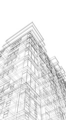 Architectural building 3d rendering