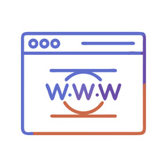 WWW Webpage Internet Icon &ndash; Online Website Digital Technology Line Symbol
