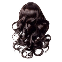 Naklejka premium Wavy Curly hair extension isolated on transparent background cutout element