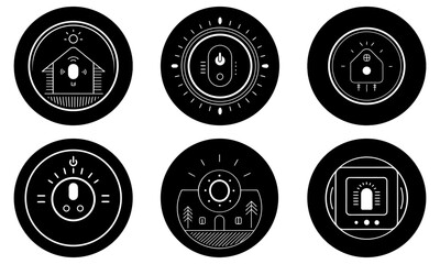 Smart Thermostat silhouette vector