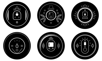 Smart Thermostat silhouette vector
