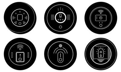Smart Thermostat silhouette vector