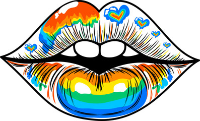 heart with lips, lip LGBTQ