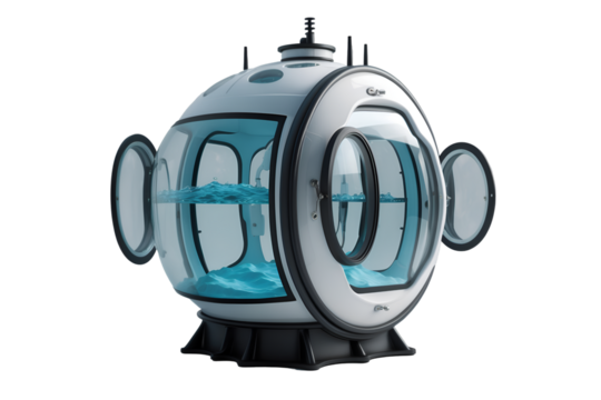 Innovative Underwater Living, A Futuristic Capsule House with Crystal-Clear Viewports Offering a Unique Submerged Perspective and Immersive Aquatic Experience
