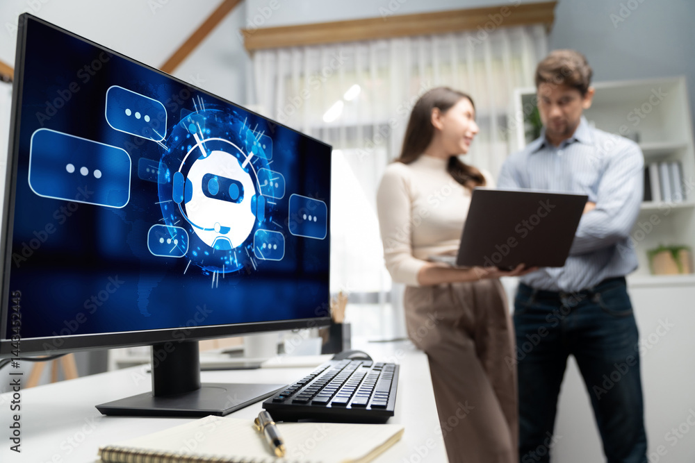 Poster chatbot software application for brisk online business that automatically reply to customer question