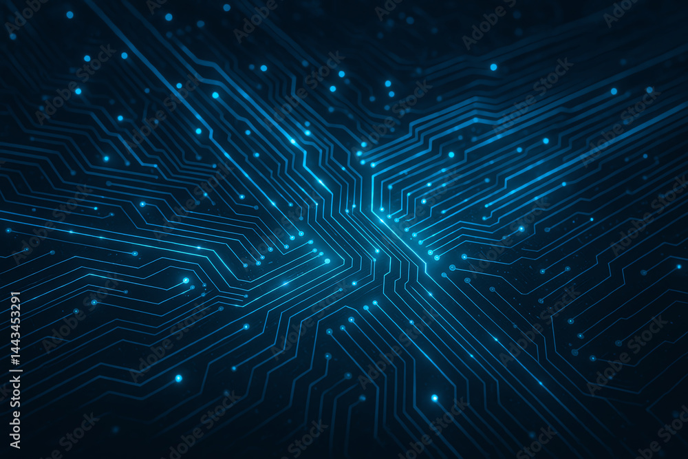 Aufkleber a stunning abstract view of a digital circuit board showcasing intricate patterns and glowing connec