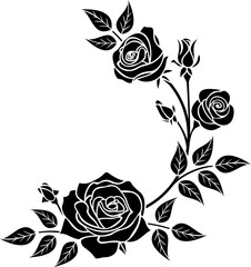 black  roses vector