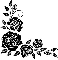 Decorative corner of roses