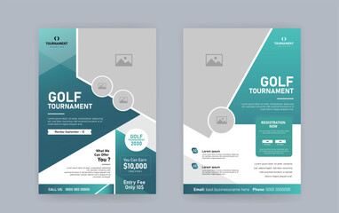 Golf Tournament Flyer Template – Modern Sports Event Poster Layout for Championship, Club Invitation, and Golf Competition Promotion