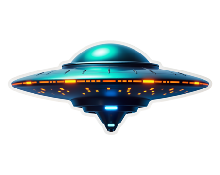 Intricate UFO Design with Vibrant Lights, Exploring Advanced Technology and the Mystery of Unidentified Flying Objects in the Realm of Space Exploration