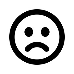 Sad emoji icon. Sadness symbol. Unhappy face.