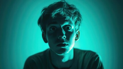 A person in a black shirt looking directly at the camera, suitable for use as a portrait or for capturing attention