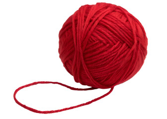 Ball of Red Yarn Isolated on Black Background Perfect for Knitting or Crochet Projects