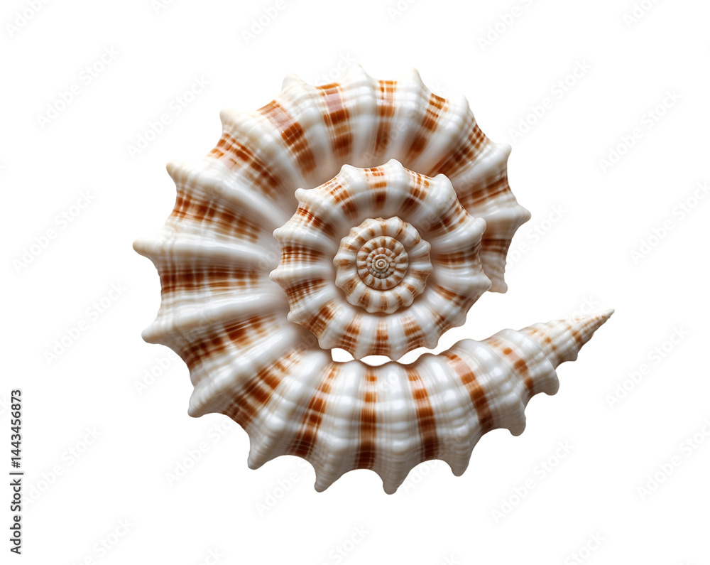 Poster isolated cerith shell exhibiting pointed spiral geometry against a dark plane showcasing intricate d