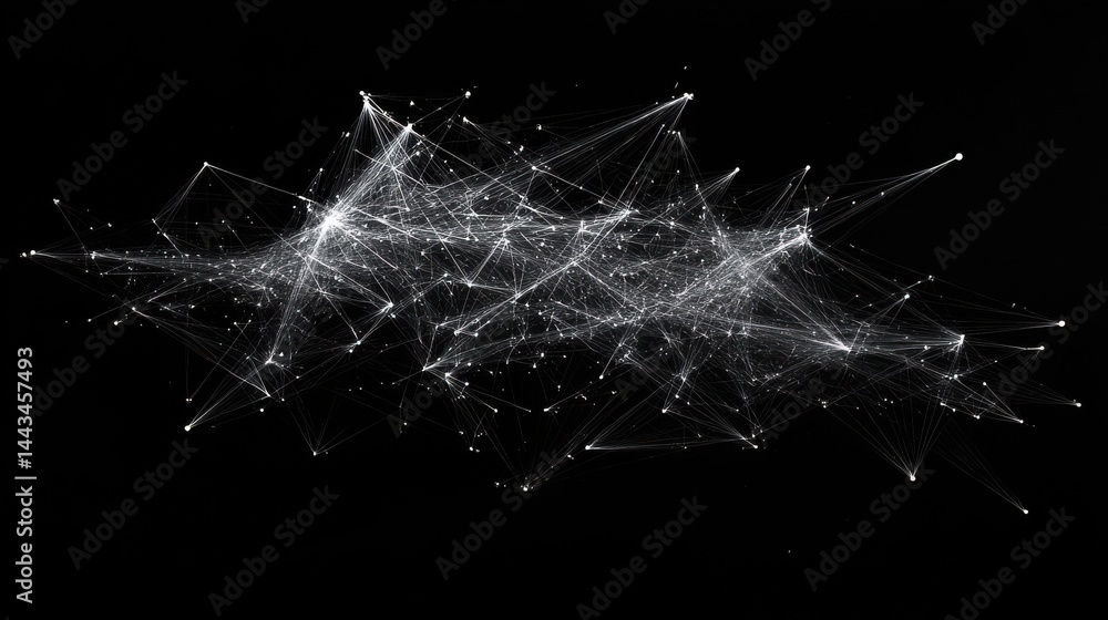 Poster abstract business connection of lines from nodes it is connected to endless nodes and represents the