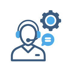 Professional Customer Support Agent Icon: 24/7 Client Service Assistance & Call Center Helpline Design