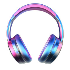 3D Smooth Gradient Headphones  isolated on a transparent background