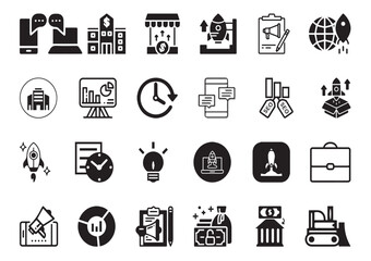 Business and Strategy Concept Illustrations – Planning, Marketing, Management & Finance Icons and editable vector set