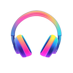 Vector Icon Of Headphones Minimal Curved  isolated on a transparent background