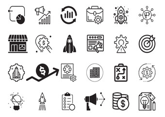 Business and Strategy Concept Illustrations – Planning, Marketing, Management & Finance Icons and editable vector set