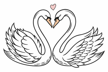 swan with heart