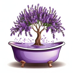 pink bath tub with flowers