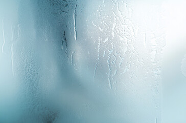 Light blue and gray gradient background with frosted glass texture