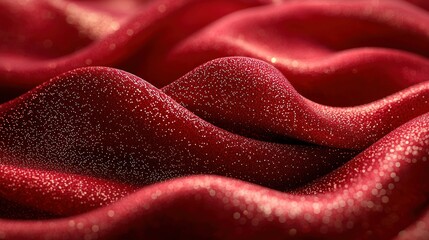 Red fabric texture with shimmering details