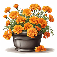 orange flowers in a pot