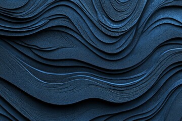 Navy blue serves as the primary color for this elegant abstract background, which incorporates silk satin fabric with appealing folds and a dark blue background featuring wavy lines, complete with