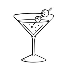 martini glass icon, martini glass vector illustration-simple illustration of martini glass, perfect for martini glass logos and icons
