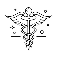 medical caduceus symbol icon, medical caduceus symbol vector illustration-simple illustration of medical caduceus symbol, perfect for medical caduceus symbol logos and icons