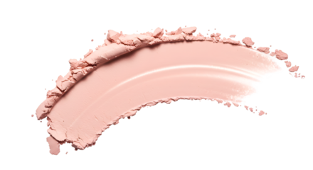 Face powder stroke isolated on white background, top view 