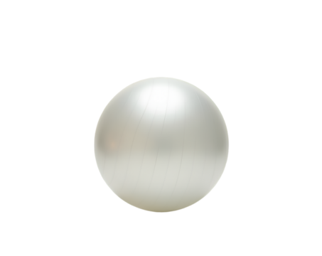Isolated translucent yoga ball, a sphere of fitness equipment, ideal for balance exercises and core strength training, promoting health and wellness