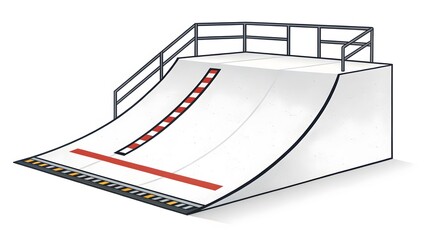 Snowboarding Ramp Illustration