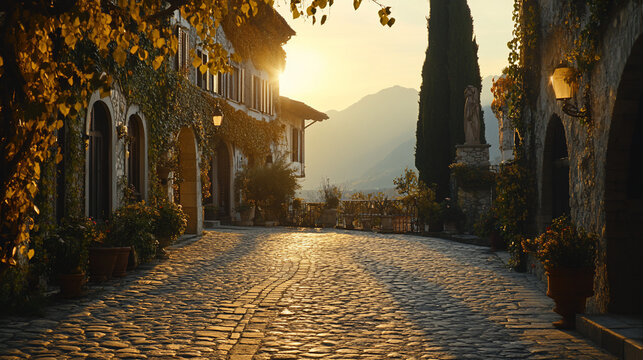 Fototapeta Golden hour street