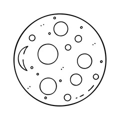 moon flat icon, moon flat vector illustration-simple illustration of moon flat, perfect for moon flat logos and icons