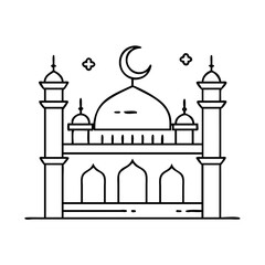mosque icon, mosque vector illustration-simple illustration of mosque, perfect for mosque logos and icons