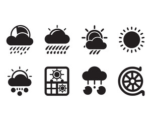 Weather forecast icon set illustration on white background