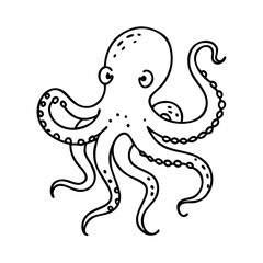 octopus icon, octopus vector illustration-simple illustration of octopus, perfect for octopus logos and icons