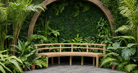 Obraz premium wooden bench in the garden