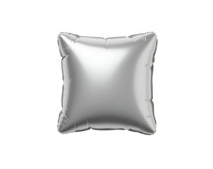 Metallic Square Balloon Shining on a Plain Isolated Setting, Highlighting Festive Celebrations and Modern Design Elements in a Sleek Presentation