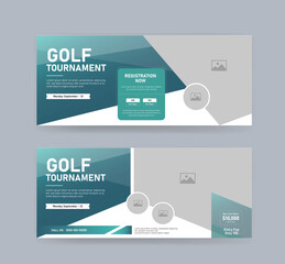 Golf Tournament Facebook Cover Banner – Modern Sports Event Social Media Layout for Club Championship and Golf Competition Promotion