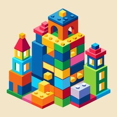 Fototapeta premium Colorful Toy Building Blocks