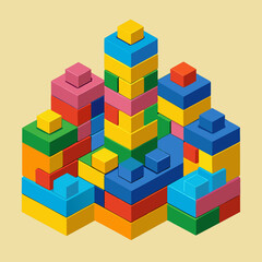 Fototapeta premium Colorful Toy Building Blocks