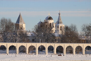 Medieval castle, arcade and churches
