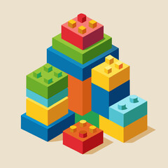 Fototapeta premium Colorful Toy Building Blocks