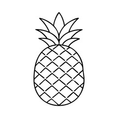 Obraz premium pineapple icon, pineapple vector illustration-simple illustration of pineapple, perfect for pineapple logos and icons