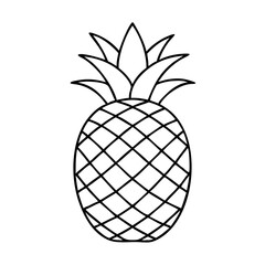 Obraz premium pineapple icon, pineapple vector illustration-simple illustration of pineapple, perfect for pineapple logos and icons
