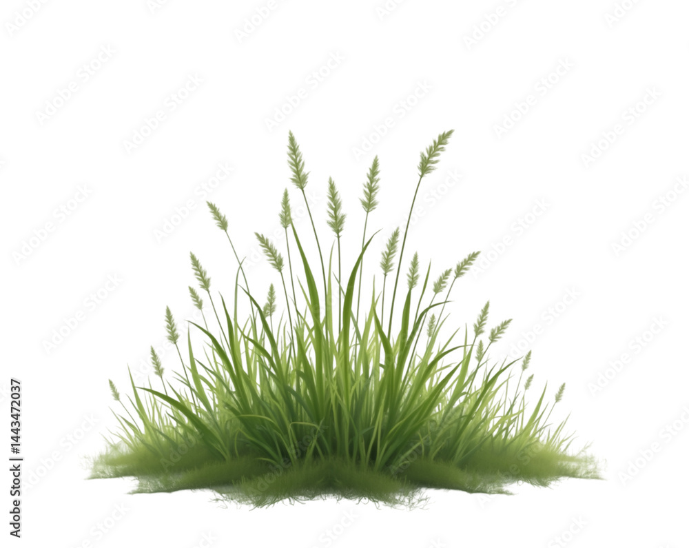 Poster patch of tall wild grass on an isolated white plain, a serene and minimalist image evoking nature's 